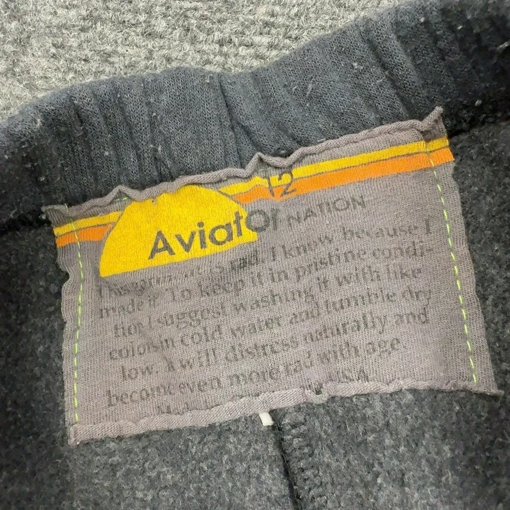Aviator Nation Sweatpants Kids 12 Charcoal Cotton Blend Rainbow Logo Retro Surf